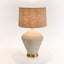 Caufield White Sandstone Table Lamp & Linen Shade