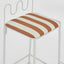 Wira Counter Stool Outdoor Iron Terracotta/White Stripe Cushion