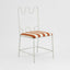 Wira Dining Chair Outdoor Iron Terracotta/White Stripe Cushion
