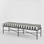 Sheffield Bench Outdoor Iron B/W Stripe Cushion