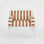 Wira Arm Chair Outdoor Iron Terracotta/White Stripe Cushions