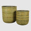 Village Planter Set of 2 Bamboo/Cement