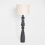 Magnus Wood Floor Lamp Black Base with Natural Shade