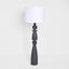 Magnus Wood Floor Lamp Black Base with White Shade