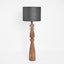 Magnus Wood Floor Lamp Saddle Base with Black Shade