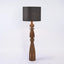 Magnus Wood Floor Lamp Saddle Base with Black Shade