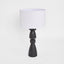 Magnus Wood Table Lamp Black Base with White Shade
