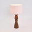 Magnus Wood Table Lamp Saddle Base with White Shade