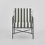 Sheffield Arm Chair Outdoor Iron B/W Stripe Cushions
