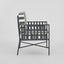 Sheffield Arm Chair Outdoor Iron B/W Stripe Cushions
