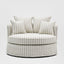 Noosa Hamptons Snuggle Chair Natural Stripe with White piping