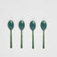 Green Enamel Spoons Set of 4