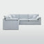 Norfolk 5 Seater Modular Sofa Beach w/White piping