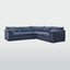 Norfolk 5 Seater Modular Sofa Navy w/White piping