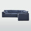 Norfolk 5 Seater Modular Sofa Navy w/White piping