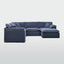 Norfolk 5 Seater Modular with Chaise (Reversible) Navy w/White piping