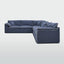 Norfolk 6 Seater Modular Navy w/White piping