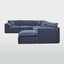 Norfolk 6 Seater Modular with Chaise (Reversible) Navy w/White piping