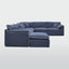 Norfolk 6 Seater Modular with Chaise (Reversible) Navy w/White piping