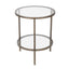 Palladium Brass Iron & Glass Side Table