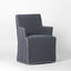Clifton Dining Chair w/Arms Slip Cover Navy with Ivory Piping