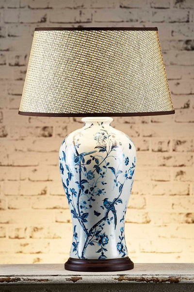 Ashleigh Table Lamp Base Blue/White - House of Isabella AU