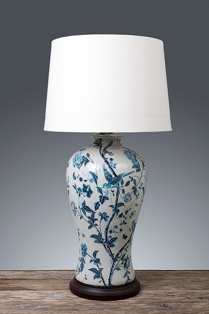 Ashleigh Table Lamp Base Blue/White - House of Isabella AU