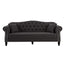 Vaucluse Buttoned 3 Seat Sofa Charcoal W/ Studs