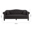 Vaucluse Buttoned 3 Seat Sofa Charcoal W/ Studs