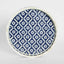 Anaahi Round Bone Inlay Tray Blue/White 