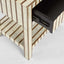 Raya White Shell & Bamboo Bedside Table.