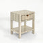 Raya White Shell & Bamboo Bedside Table.
