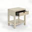 Raya White Shell & Bamboo Bedside Table.