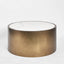 Gordon Drum Coffee Table Brass/White Stone