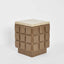 Porto Travertine & Walnut Side Table