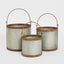 Set of 3 Bucket Planters Zinc