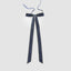 Velvet Tie On Bow Navy Blue w Gold Border - Set of 8 pcs