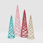 Swirling Tinsel Cone Tree Pink