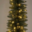 Silver Green Light Up Slim Pencil Tree 210cm with 200 LED with Foot Pedal