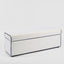 Brighton Storage Ottoman Ivory with Blue Piping