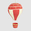 Mache Hot Air Balloon Large Red