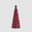 Scallop Leaf Cone Tree Green & Red Thin