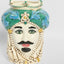 Sicilian Azure King Moro Head Ceramic Vase