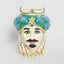 Sicilian Azure King Moro Head Ceramic Vase