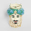 Sicilian Azure King Moro Head Ceramic Vase