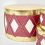 Antique Diamond Drum Red & White Set of 4