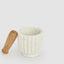 Roma Scalloped Mortar & Pestle Marble & Wood (Set of 8)