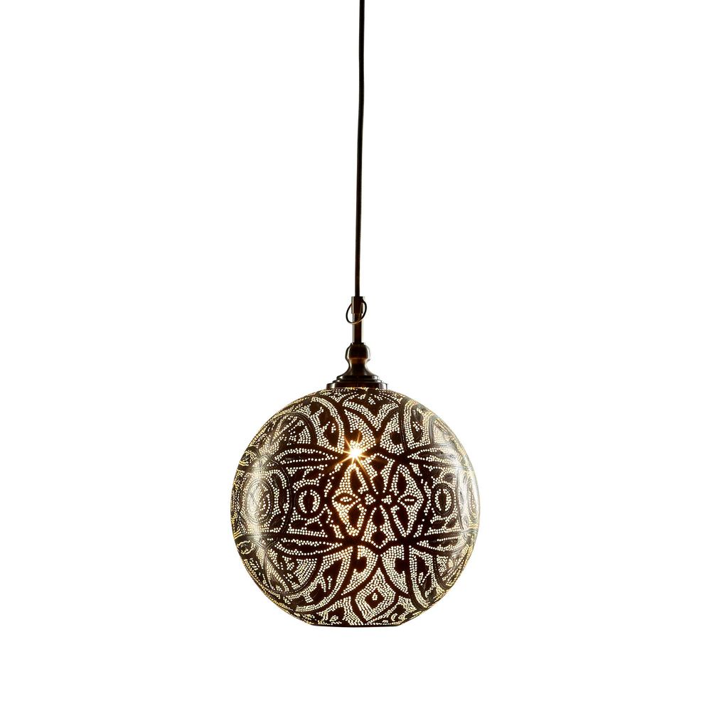 Moroccan Ball Ceiling Lamp 30cm Silver - House of Isabella AU