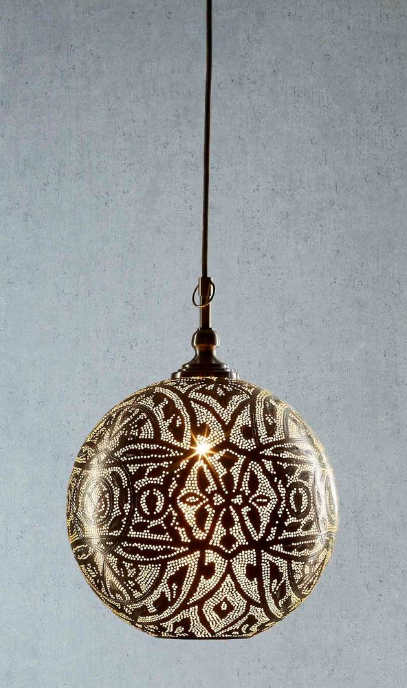 Moroccan Ball Ceiling Lamp 30cm Silver - House of Isabella AU