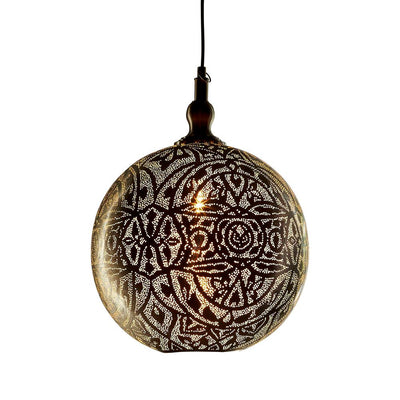 Moroccan Ball Ceiling Lamp 40cm Silver - House of Isabella AU